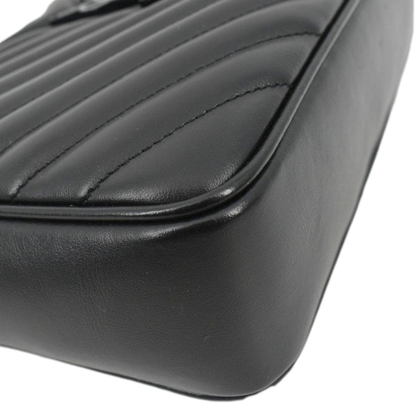 YVES SAINT LAURENT Lou Chevron Leather Camera Crossbody Bag Black