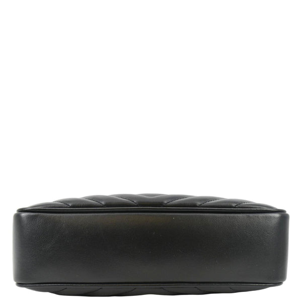 YVES SAINT LAURENT Lou Chevron Leather Camera Crossbody Bag Black