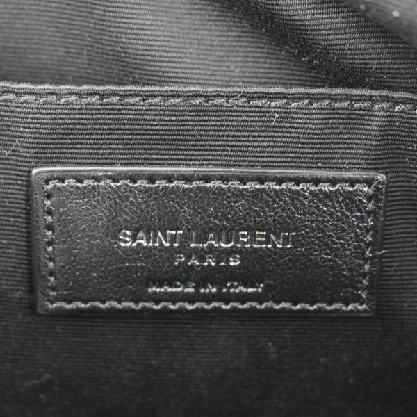 YVES SAINT LAURENT Lou Chevron Leather Camera Crossbody Bag Black