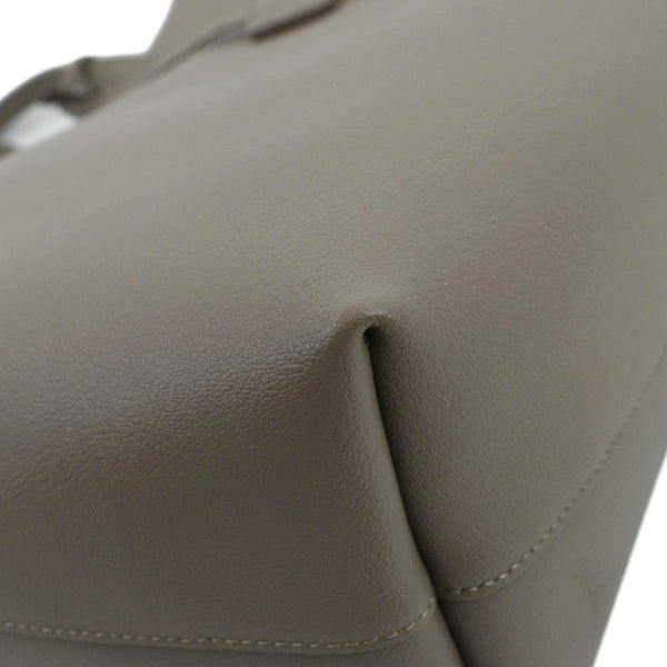 YVES SAINT LAURENT East/West Leather Shopping Tote Bag Beige