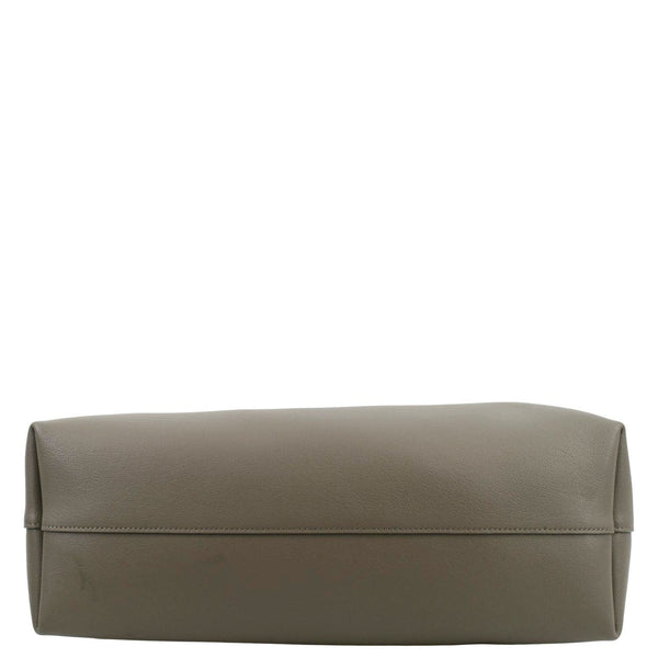 YVES SAINT LAURENT East/West Leather Shopping Tote Bag Beige