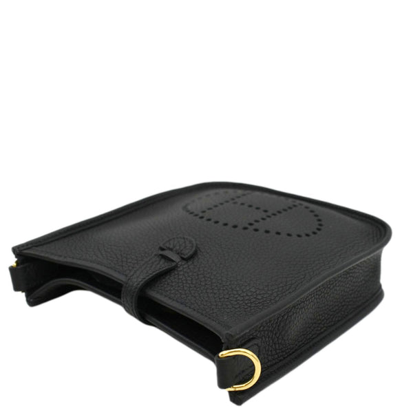 HERMES Evelyne TPM Clemence Leather Crossbody Bag Black