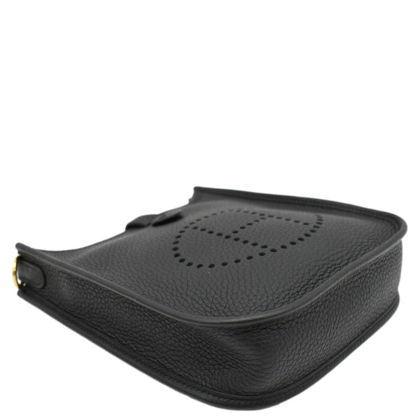HERMES Evelyne TPM Clemence Leather Crossbody Bag Black