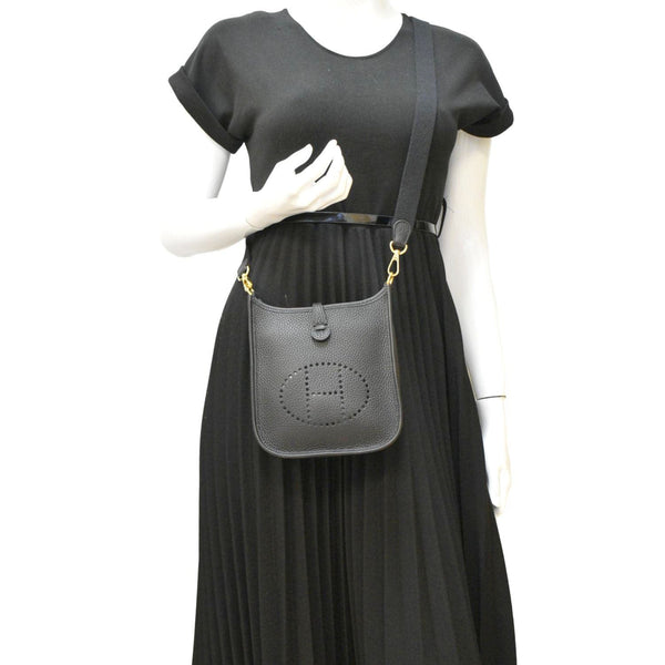 HERMES Evelyne TPM Crossbody Bag Black dummy look