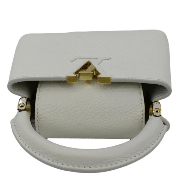 LOUIS VUITTON Capucine Mini Shoulder Bag Leather White with land scape view