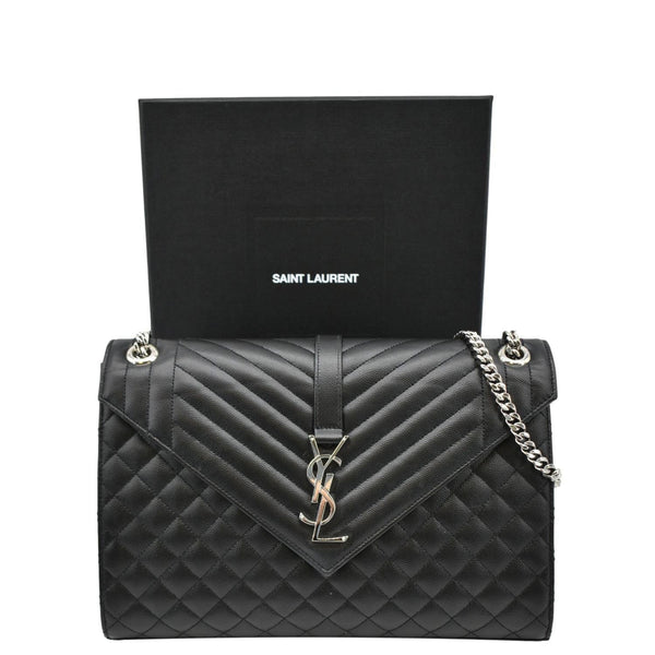 YVES SAINT LAURENT Large Shoulder Bag Black front ,ook