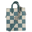 LOUIS VUITTON Sac Plat XS Damier Checkerboard Leather Crossbody Bag Turquoise