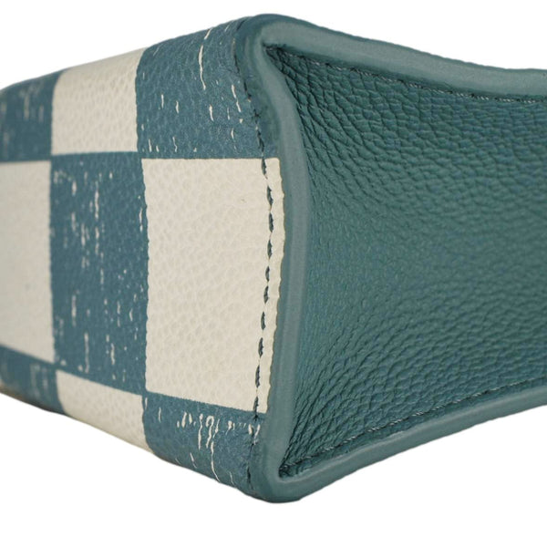 LOUIS VUITTON Sac Plat XS Damier Checkerboard Leather Crossbody Bag Turquoise