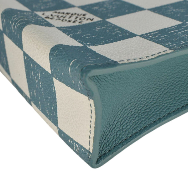 LOUIS VUITTON Sac Plat XS Damier Checkerboard Leather Crossbody Bag Turquoise