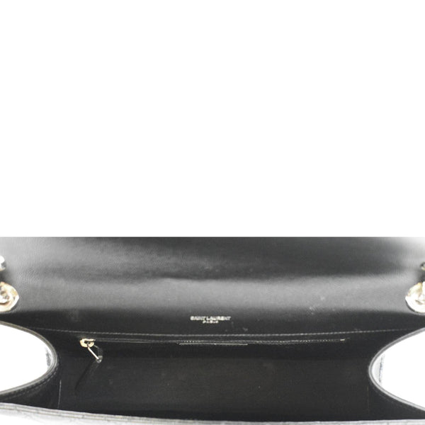 YVES SAINT LAURENT Large Envelope Mix Matelasse Leather Chain Shoulder Bag Black