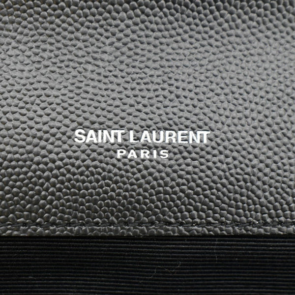 YVES SAINT LAURENT Large Envelope Mix Matelasse Leather Chain Shoulder Bag Black