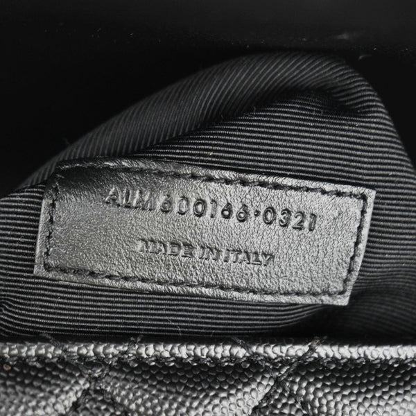 YVES SAINT LAURENT Large Envelope Mix Matelasse Leather Chain Shoulder Bag Black