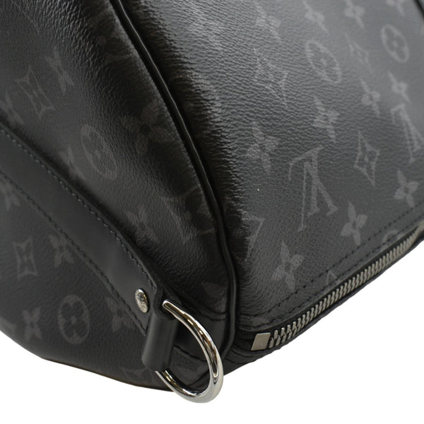 LOUIS VUITTON Keepall 55 Bandouliere Monogram Eclipse Travel Bag Black