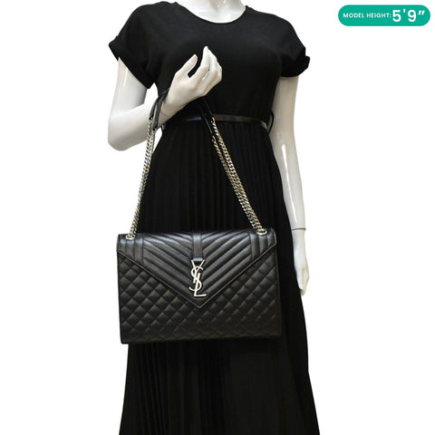 YVES SAINT LAURENT Large Shoulder Bag Black duimmy look