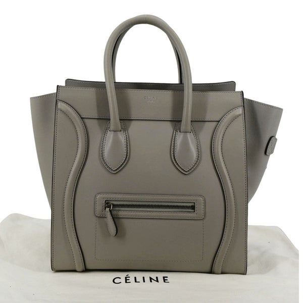 CELINE Luggage Smooth Leather Tote Bag Gray