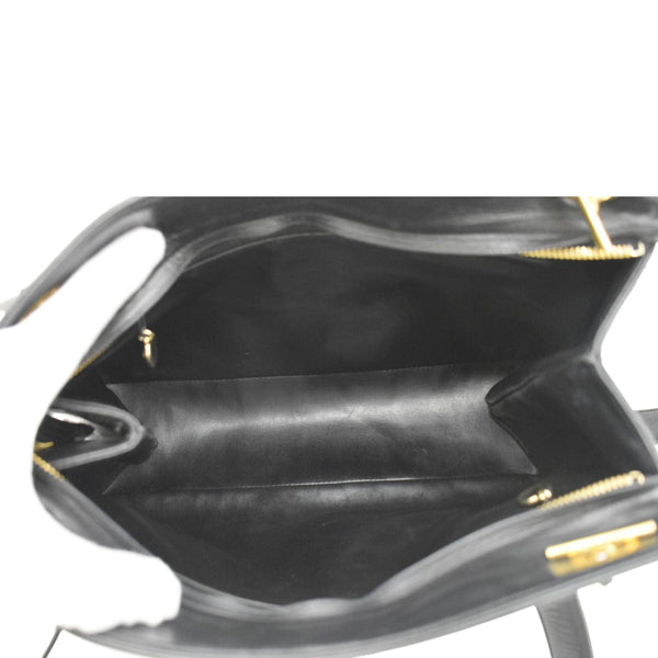 CHANEL Vintage CC Lambskin Leather Chain Shopping Tote Bag Black