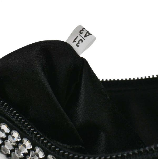 PRADA Mini Re-Edition 2000 Crystal Embellished Satin Tote Bag Black