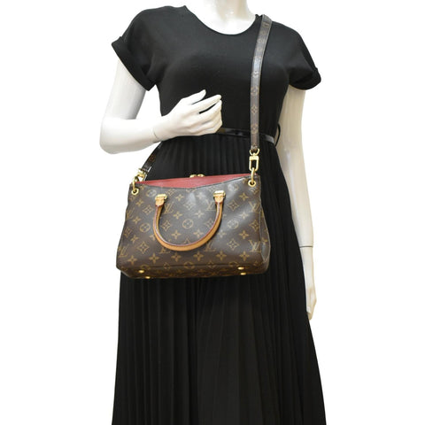 LOUIS VUITTON Pallas BB Monogram Canvas Shoulder Bag Brown