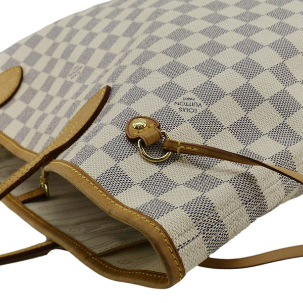 LOUIS VUITTON Neverfull MM Damier Azur Tote Bag White