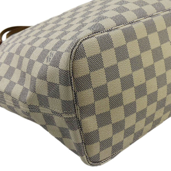 LOUIS VUITTON Neverfull MM Damier Azur Tote Bag White