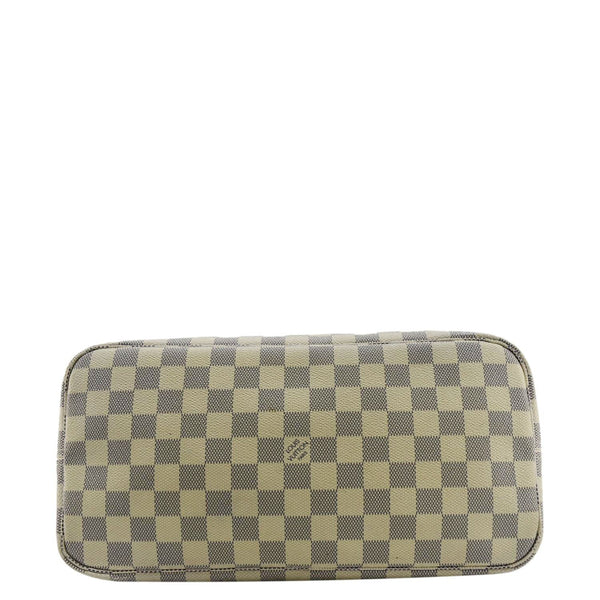 LOUIS VUITTON Neverfull MM Damier Azur Tote Bag White