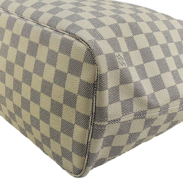 LOUIS VUITTON Neverfull MM Damier Azur Tote Bag White