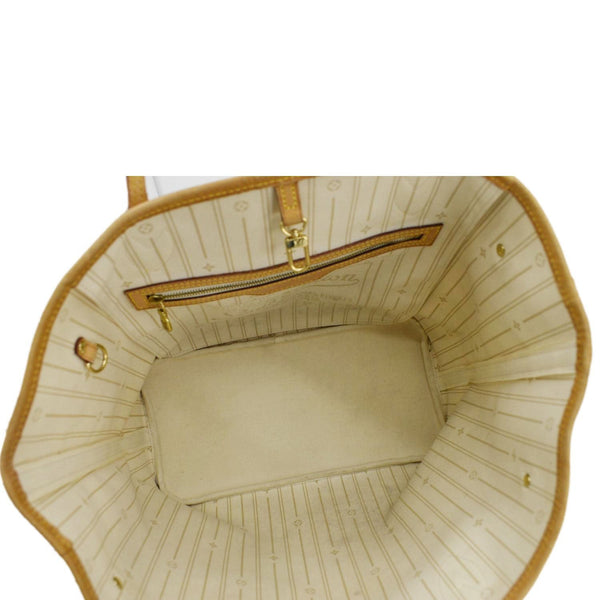 LOUIS VUITTON Neverfull MM Damier Azur Tote Bag White