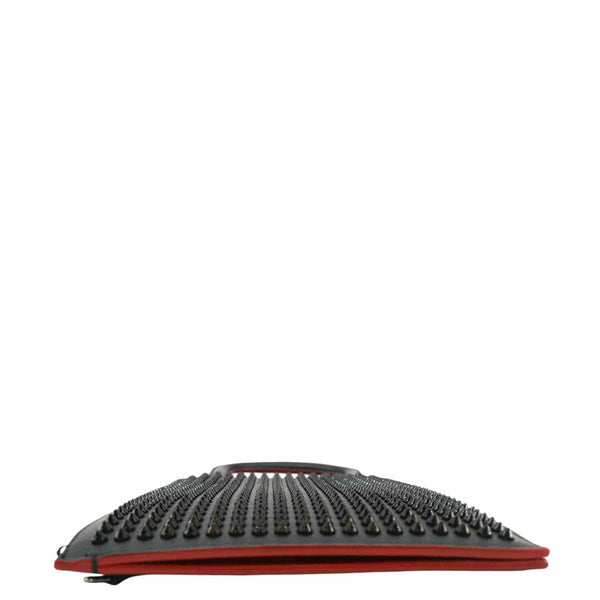 CHRISTIAN LOUBOUTIN Trick Track Small Spiked Leather Clutch Black