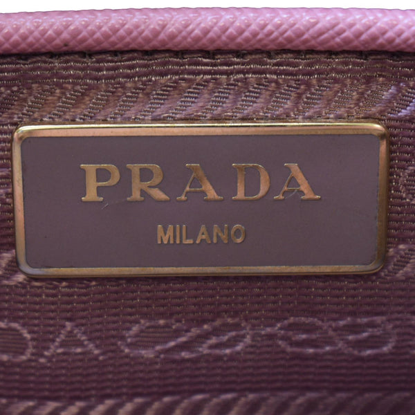 PRADA Galleria Double-Zip Medium Saffiano Leather Tote Bag Pink