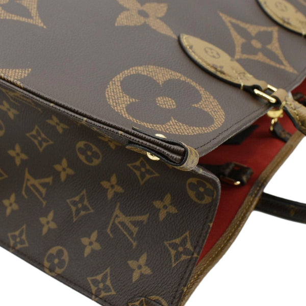 LOUIS VUITTON Onthego GM Giant Monogram Canvas Tote Shoulder Bag Brown