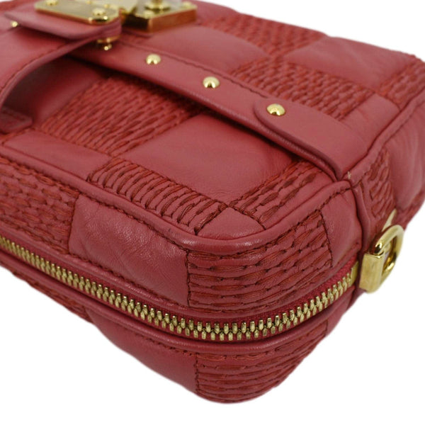 LOUIS VUITTON Troca MM Damier Lambskin Leather Shoulder Bag Pink