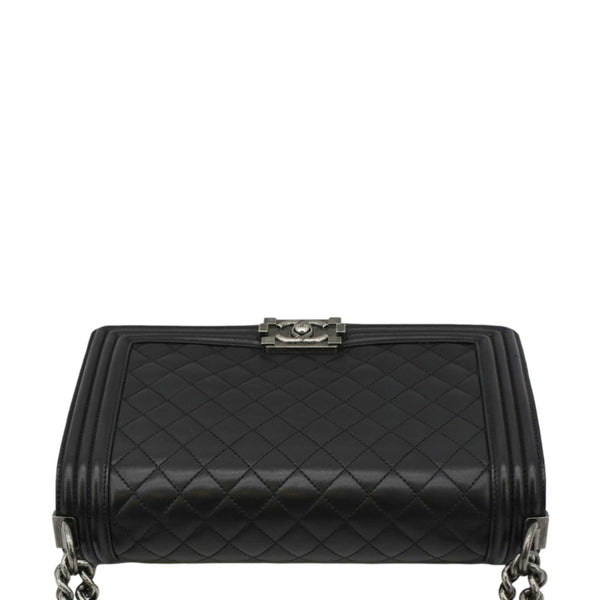 CHANEL Boy Flap Medium Shoulder Bag Black upper sidew