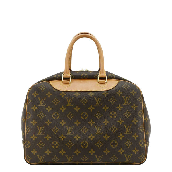 LOUIS VUITTON Deauville Monogram Canvas Satchel Bag Brown
