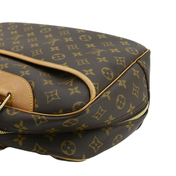 LOUIS VUITTON Deauville Monogram Canvas Satchel Bag Brown