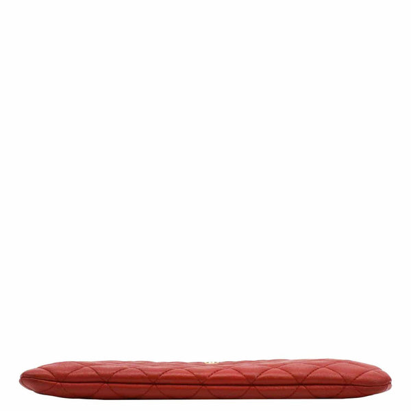CHANEL Classic O-Case Leather Zip Pouch Red
