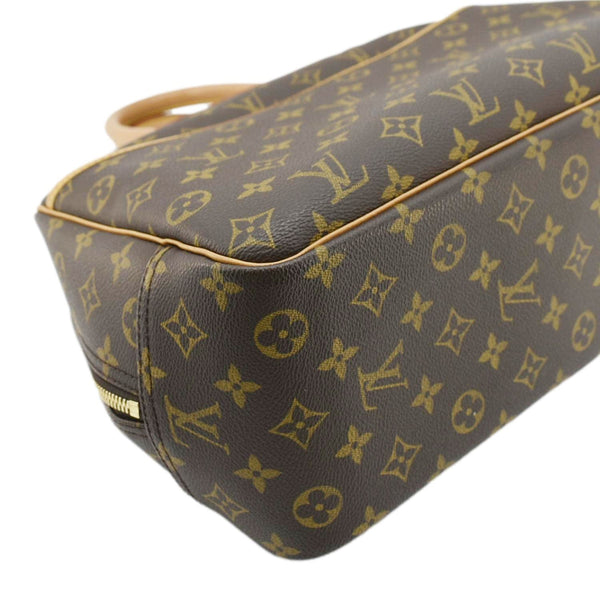 LOUIS VUITTON Deauville Monogram Canvas Satchel Bag Brown