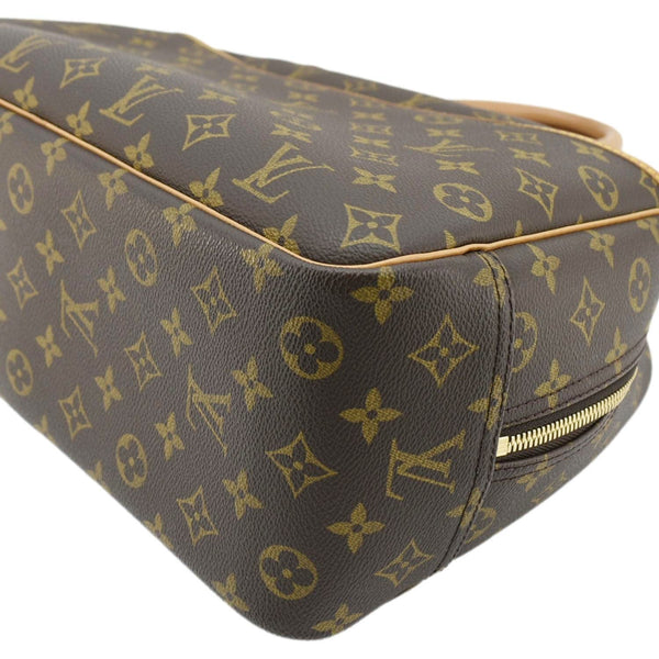 LOUIS VUITTON Deauville Monogram Canvas Satchel Bag Brown