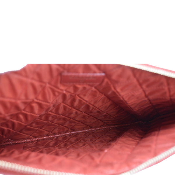 CHANEL Classic O-Case Leather Zip Pouch Red