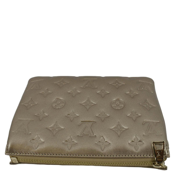 LOUIS VUITTON Coussin BB Monogram Embossed Leather Shoulder Bag Gold