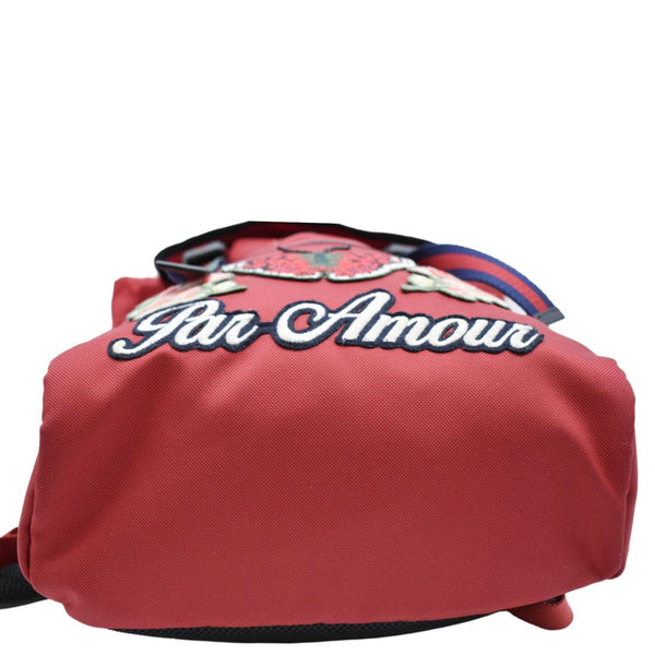 GUCCI Techno Embroidered Canvas Web Backpack Bag Red 450982
