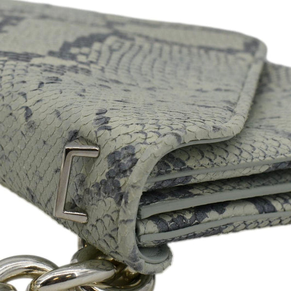 BOTTEGA VENETA Mount Envelope Python Leather Crossbody Bag Light Green