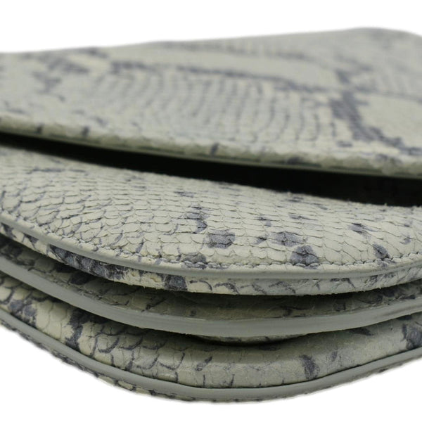 BOTTEGA VENETA Mount Envelope Python Leather Crossbody Bag Light Green