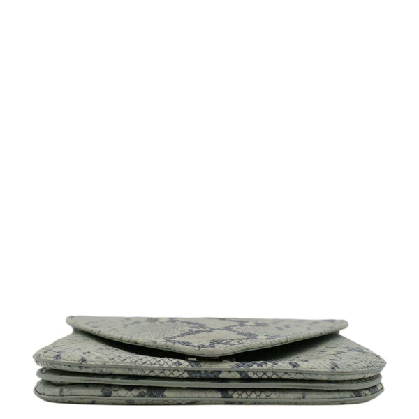 BOTTEGA VENETA Mount Envelope Python Leather Crossbody Bag Light Green