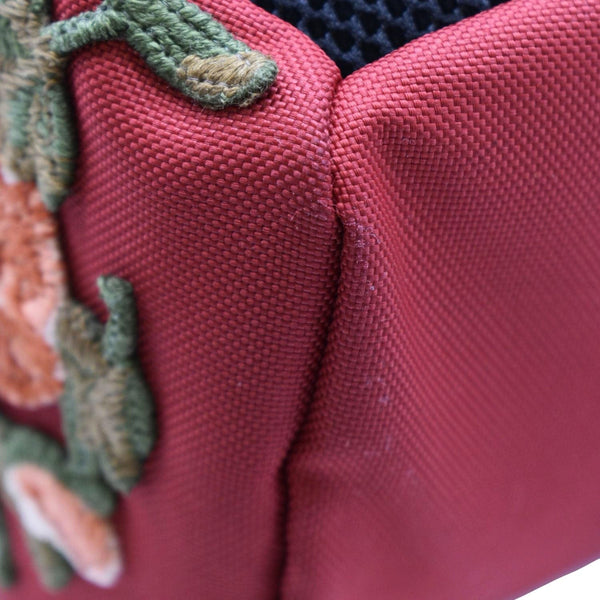 GUCCI Techno Embroidered Canvas Web Backpack Bag Red 450982