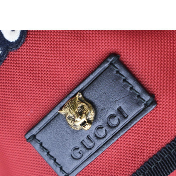 GUCCI Techno Embroidered Canvas Web Backpack Bag Red 450982