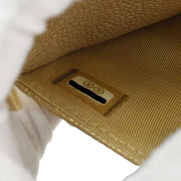 CHANEL WOC Quilted Caviar Leather Crossbody Bag Beige