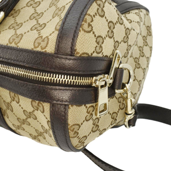 GUCCI Webby Bee GG Canvas Boston Bag Beige 406868