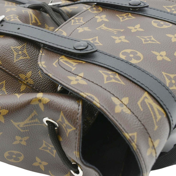 LOUIS VUITTON Christopher MM Monogram Macassar Canvas Backpack Bag Brown