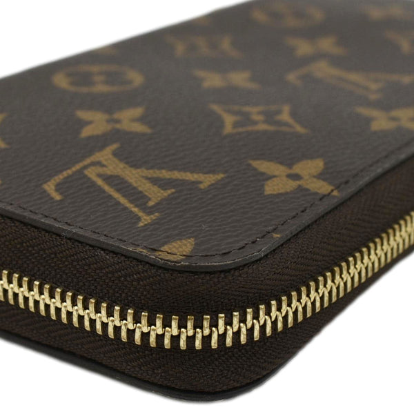 LOUIS VUITTON Zip Around Monogram Canvas Wallet Rose Ballerine