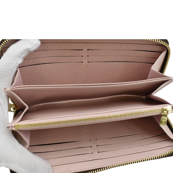 LOUIS VUITTON Zip Around Monogram Canvas Wallet Rose Ballerine
